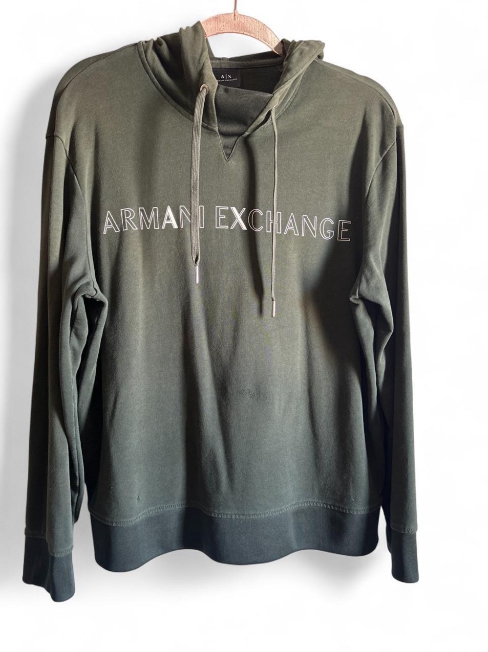 Armani Exchange Men's Olive Green Crewneck Hoodie Sweater size L